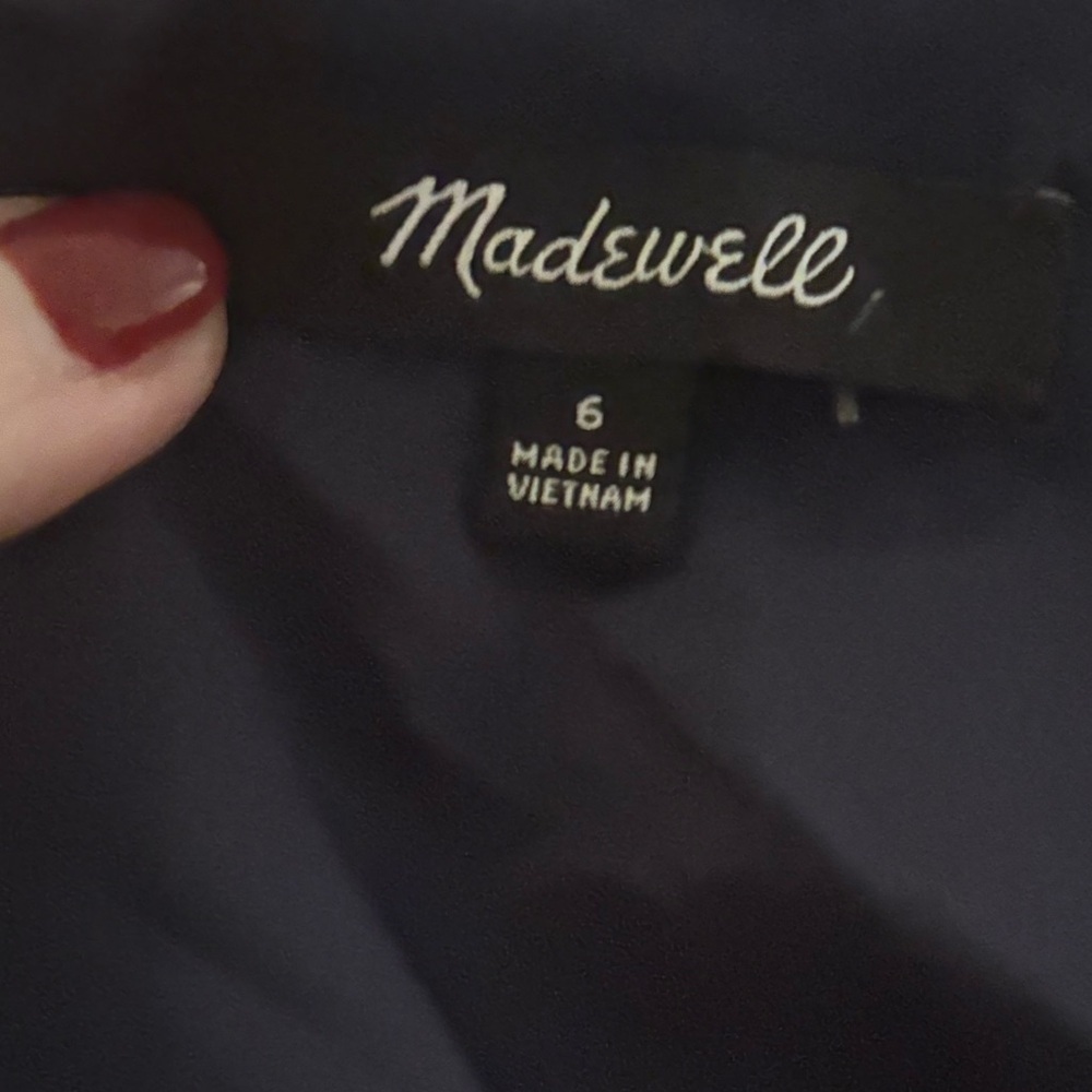 Madewell Size 6 Sheer-Sleeve V-Neck Mini Dress in Tonal Botanical - Picture 2 of 5